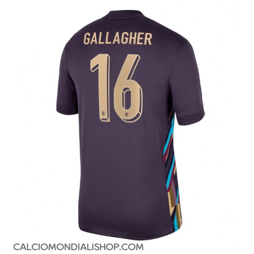 Maglie da calcio Inghilterra Conor Gallagher #16 Seconda Maglia Europei 2024 Manica Corta